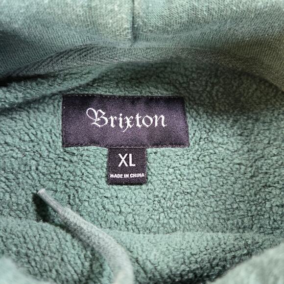 Brixton Stonewell Green Pullover Fleece Hoodie Men's Size XL - Picture 3 of 7